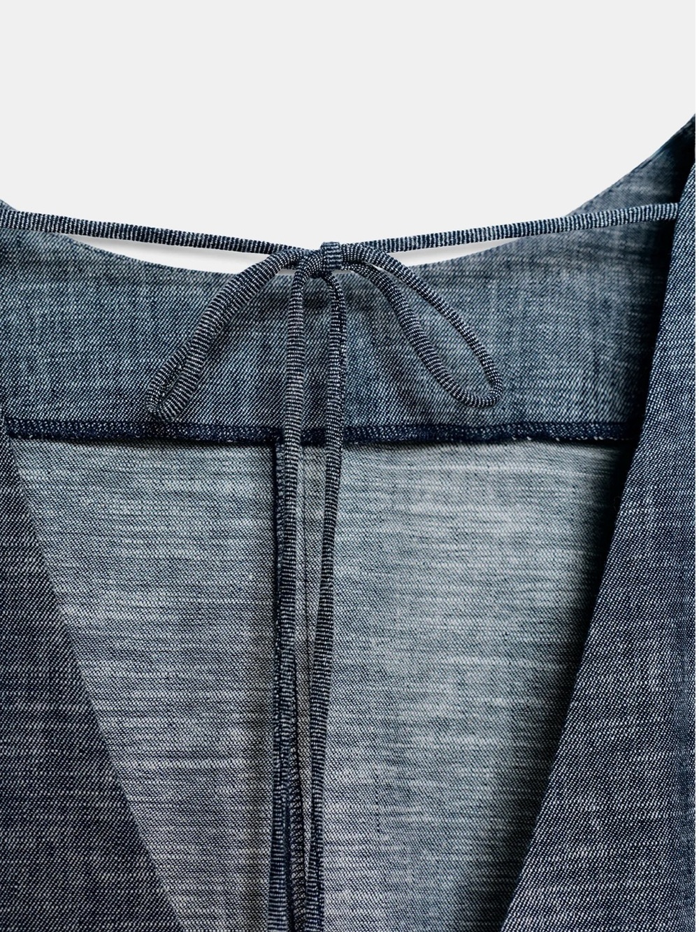 Zara Puff-Sleeve Mini Dress in Heathered Blue - Picture 8 of 8
